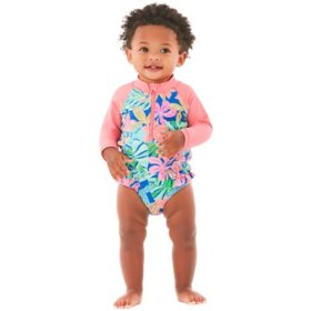 Member's Mark Baby Girls Rashguard One-Piece Swimsuit