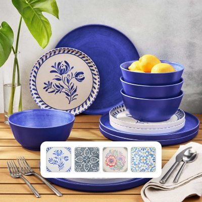 Member's Mark 12-Piece Bamboo Melamine Dinnerware Set - Sam's Club