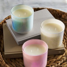 Member's Mark 12oz Round Bottom Pearlized Candle, 3pk