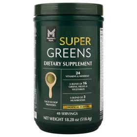 Member's Mark Super Greens Powder, Tropical Flavor, 18.28 Ounces, 48 Servings	 		 		 		 		 		