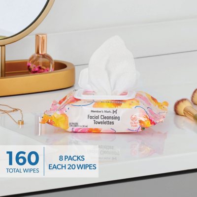 Members Mark Facial Cleansing Towelettes, 20 ct., 8 pk.