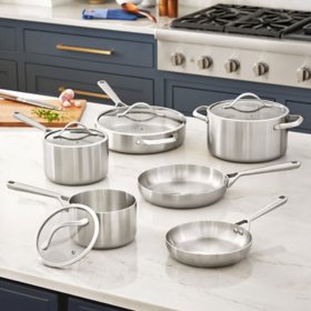 Member's Mark 10-Piece Modern Tri-ply Cookware Set		