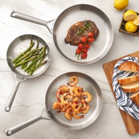 Member's Mark 3-Piece Modern Tri-ply Fry Pan Set		