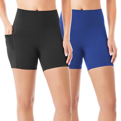 MEMBER'S MARK 2PK 5IN BIKE SHORT - Metro Blue/Black M:- M, Metro Blue/Black