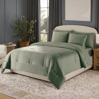 Member's Mark 3-Piece Cotton-Tencel Sateen Comforter Set (Assorted Colors):- Green, King
