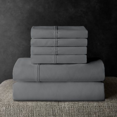 Member's Mark Hotel Premier Collection 700-Thread-Count Solid Egyptian Cotton Sheet Set, Assorted Sizes:- Grey Grove,