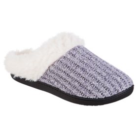 Ladies Isotoner Memory Foam Chenille Hoodback Comfort Slippers
