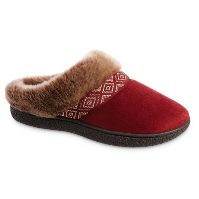 Isotoner Women's Shay Faux Fur Slip-on Slippers - Berry Pink S