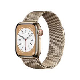 Apple Watch Series 8 GPS + Cellular 41mm Stainless Steel Case with Milanese Loop, Choose Color