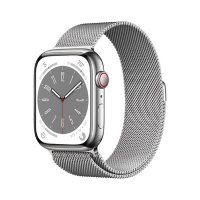 Apple Watch Series 8 GPS + Cellular 45mm Stainless Steel Case with Milanese Loop (Choose Color)