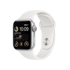 Apple Watch SE (2nd Generation) GPS 40mm Aluminum Case with Sport Band (Choose Color and Band Size)