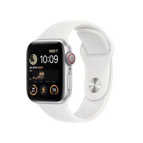 Apple Watch SE (2nd Generation) GPS + Cellular 40mm Aluminum Case with Sport Band (Choose Color and Band Size)