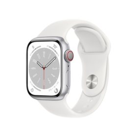 Apple Watch Series 8 GPS + Cellular 41mm Aluminum Case with Sport Band, Choose Color and Band Size