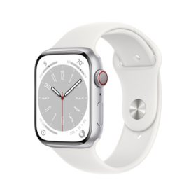Apple Watch Series 8 GPS + Cellular 45mm Aluminum Case with Sport Band (Choose Color and Band Size)