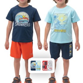 Skechers Toddler Boys 4 Piece Tees & Shorts