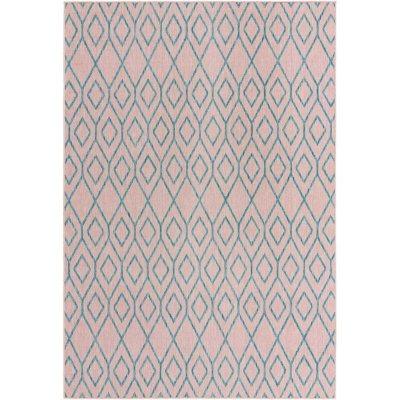 Jill Zarin Turks and Caicos Outdoor Rug:- Pink/Aqua, 7' x 10'