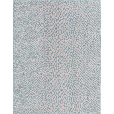 Jill Zarin Cape Town Outdoor Rug:- Pink/Aqua, 7'10' x 10'