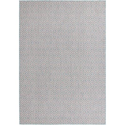 Jill Zarin Costa Rica Outdoor Rug:- Pink/Aqua, 7' x 10'