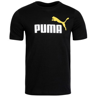 Puma Men's Essential Logo Tee L Black/White/Orange