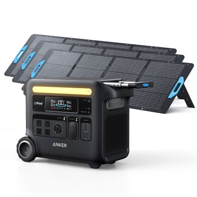 Anker SOLIX F2600 2560W/2400W Portable Power Station with 3 200W Solar Panel