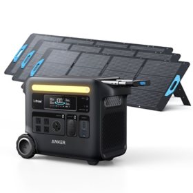 Anker SOLIX F2600 Portable Power Station - 2560W/2400W with 3 200W Solar Panel 