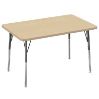 Rectangle T-Mold Adjustable Activity Table with Standard Swivel Glide Legs, 30" x 48" (Assorted Colors)