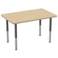 30" x 48" Rectangle T-Mold Adjustable Activity Table with Super Legs - Maple/Maple