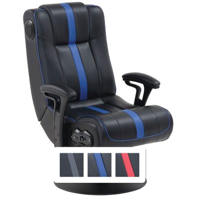 True Innovations Gamers Unite Entertainment Chair, Supports 275 lbs, Black/Blue:- Black/Blue