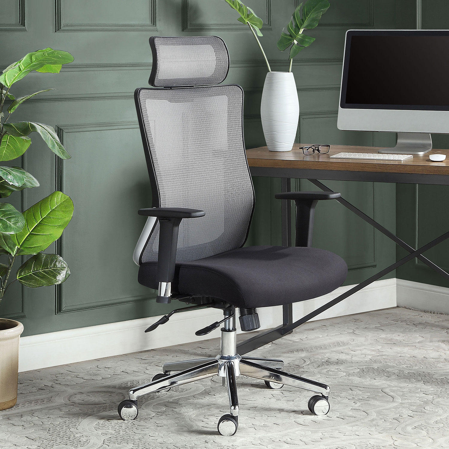 Wellness by Design Ergonomic Mesh Back Office Chair with Headrest