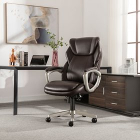 La-Z-Boy Westley Big & Tall Executive Office Chair With Active Lumbar Support, Brown