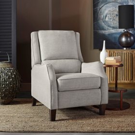 Drexel Ashland Cream Fabric Hi-Leg Pushback Recliner