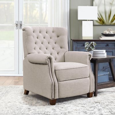 Fabric push back online recliners