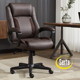 Serta Mid-Back Office Chair with Mesh Accents and Memory Foam