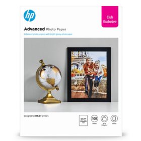 HP Advanced Glossy 8.5" x 11" 100-Sheet Photo Paper, 9JF91A