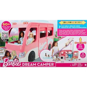 Barbie Camper, Dreamcamper Toy Playset with Pool & 60+ Accessories