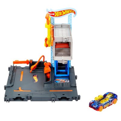  Hot Wheels City Toy Car Track Set Downtown Express Car Wash  Playset with 1:64 Scale Car, Foam Roller & Drying Flaps : Toys & Games