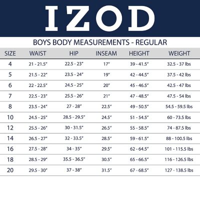 Izod 16 2025 husky uniform shorts