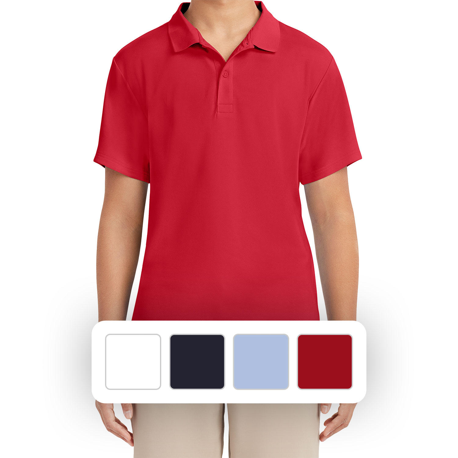 Izod Young Mens Uniform Polo Red L