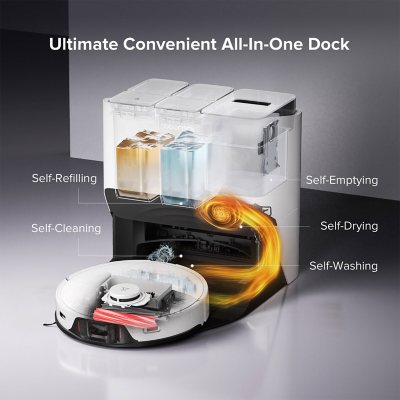 Roborock S8Pro Ultra Robot Vacuum and Mop, Auto-Drying, Self-Washing, Liftable Dual Brush & Sonic Mop, 6000Pa Suction, Self-Refilling, Self-Emptying, Obstacle Avoidance
