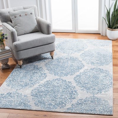 Martha Stewart Alle Area Rug - Quilt Blue/Stone Grey
