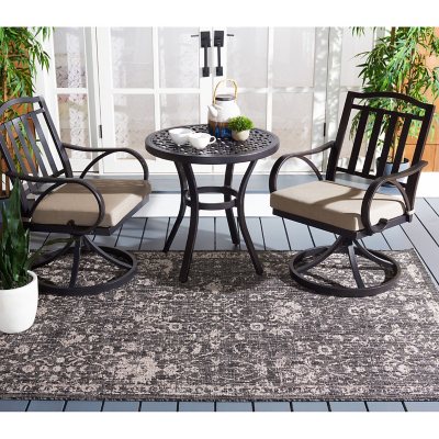 2'7 X 5' Santorini Outdoor Rug Black/bone - Safavieh : Target