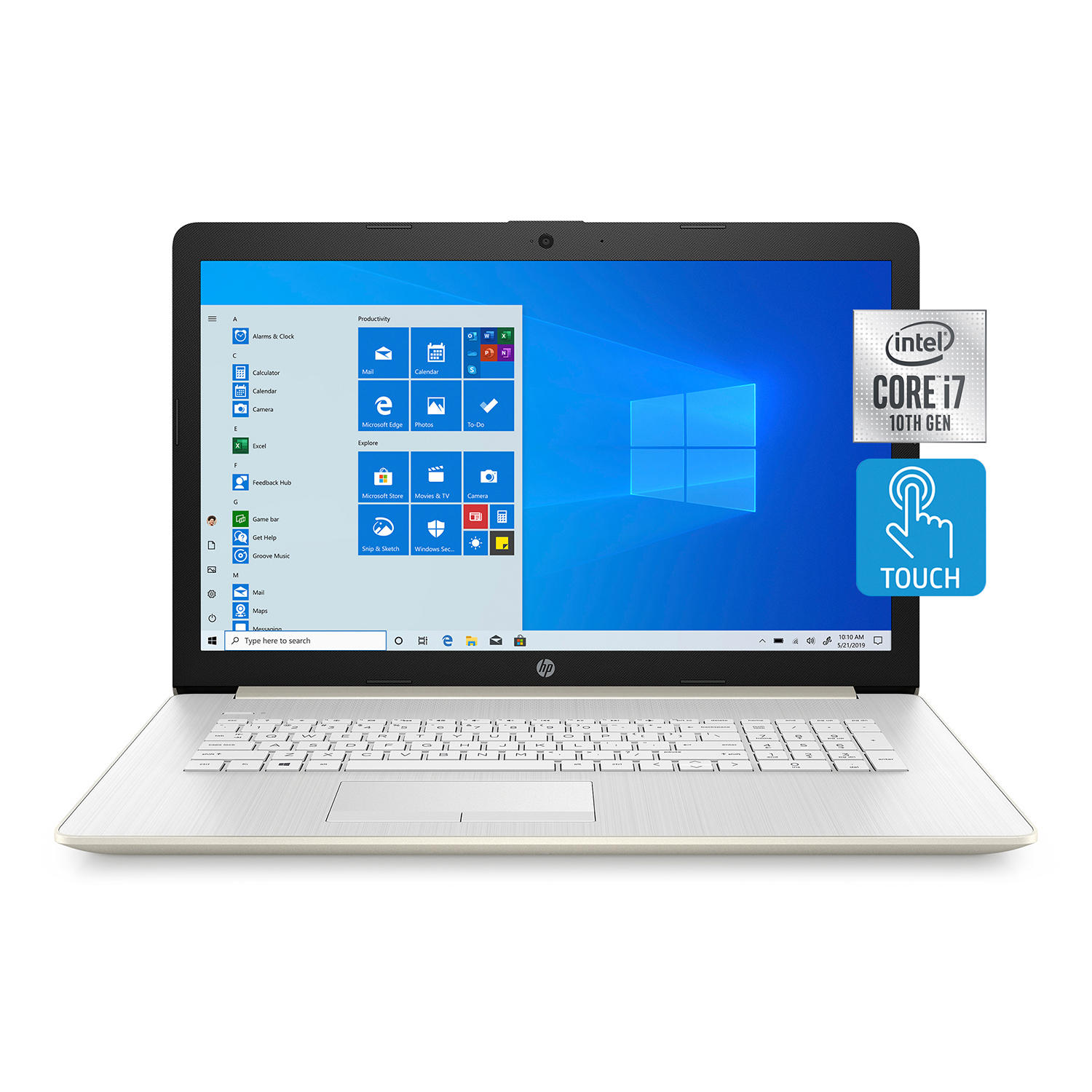 HP 17-by3072cl 17.3″ Touch Laptop, 10th Gen Core i7, 8GB RAM, 512GB SSD