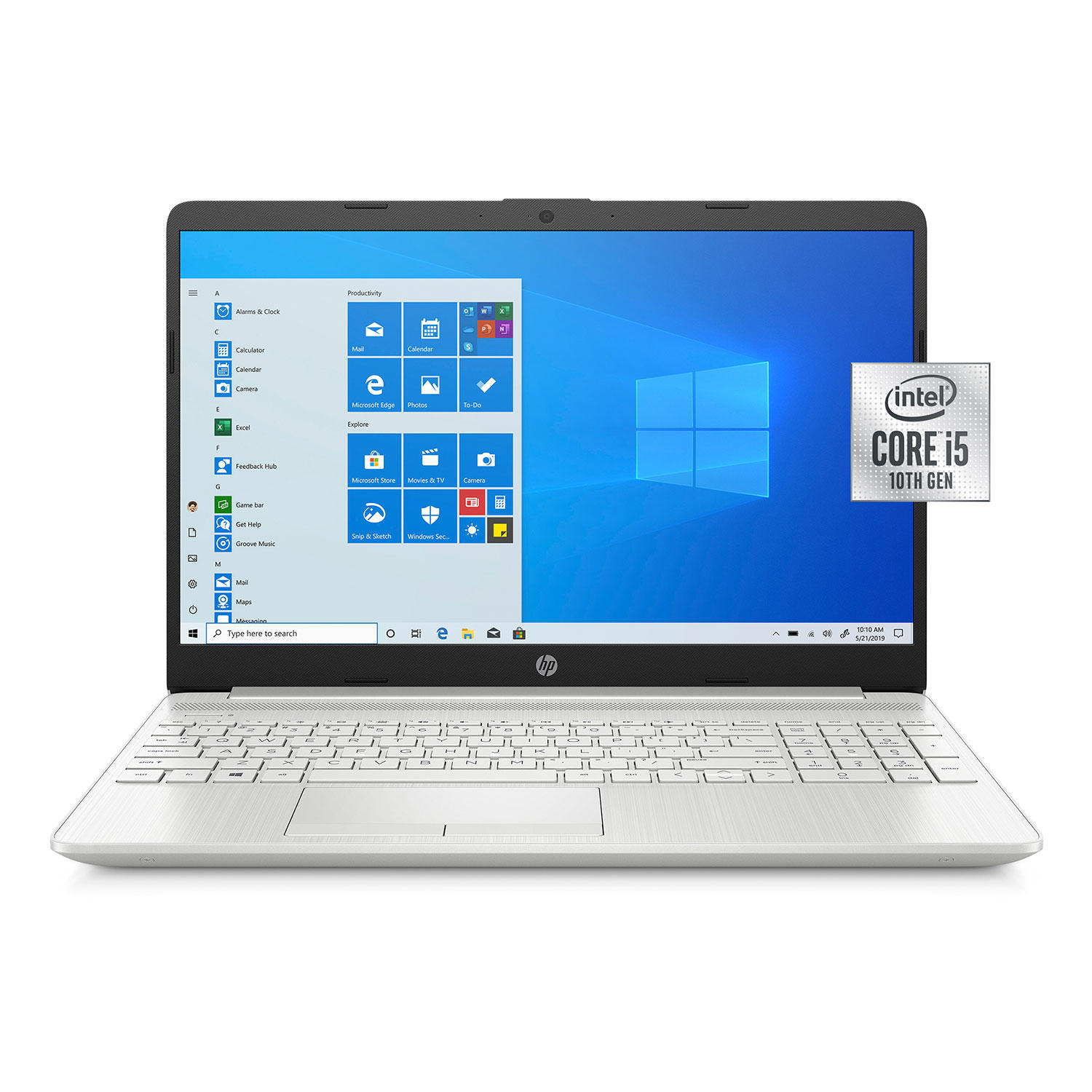 HP 15-dw2656cl 15.6″ HD Laptop, 10th Gen Core i5, 8GB RAM, 256GB SSD