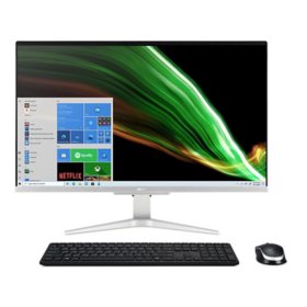 Acer Aspire 27" AIO Desktop - Intel Iris Xe Graphics - 11th Gen Intel Core i5-1135G7 - 12GB DDR4 2666MHz RAM - 512GB NVMe M.2 SSD - Windows 11 Home  