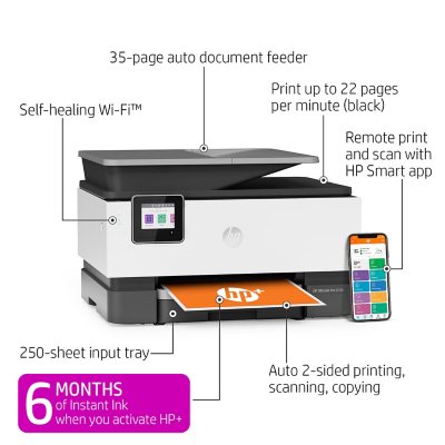 HP OfficeJet Pro 9018e All-in-One Wireless Color Inkjet Printer – free Instant Ink with HP+ - Sam's Club
