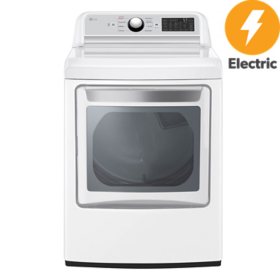 LG 7.3 Cu. Ft. Electric Dryer - Ultra Large Capacity Smart Wi-Fi-Enabled Rear Control
