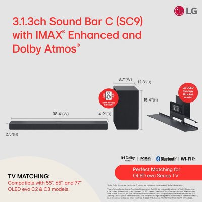 LG Soundbar SC9S 3.1.3ch Perfect Matching for OLED evo C Series TV with  IMAX® Enhanced and Dolby Atmos® - SC9S