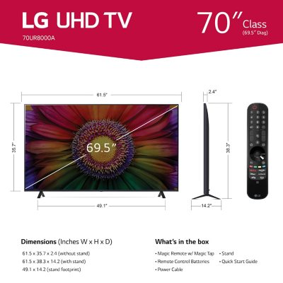 Sam's Club] LG 70 Class UR8000 series LED 4K UHD Smart webOS 23 w/ ThinQ  AI TV - 70UR8000AUA - $499 : r/blackfriday