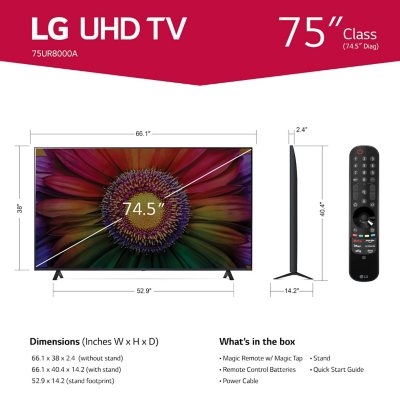 LG UHD 80 Series 75 inch Class 4K Smart UHD TV with AI ThinQ