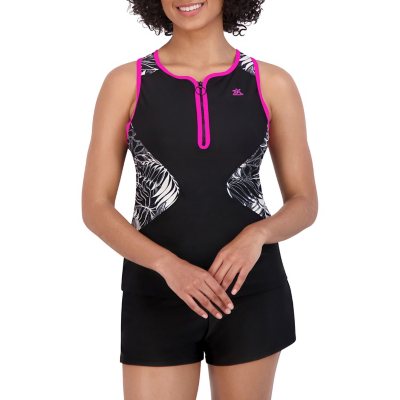  ZeroXposur Womens Tankini Bathing Suits Set with Solid